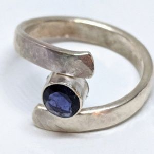 Handcrafted Iolite Sterling Silver Ring Size 6.5
